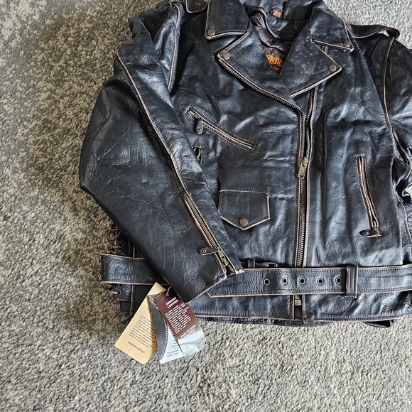 Vintage Unik Biker Jacket USA  Zip Outer Liner  XXL  Chest 44" - Picture 4 of 10